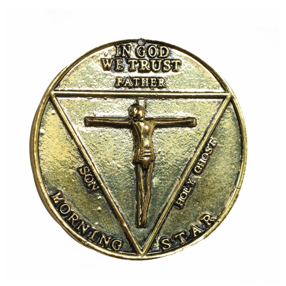X-COSTUME Lucifer Pentecostal Coin - Silver and Gold Festival Cosplay Accessories: Perfect Gift Costume Prop for Fans image 3