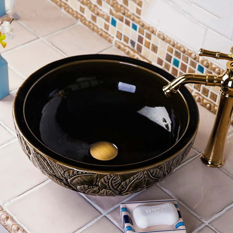 China Ceramic Art Basin Sink Counter Top Wash Basin Bathroom Sinks bathroom round washing basin bathroom sinks (8)