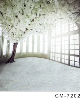 

White Floral Tree Bright Windows Backdrop Background for Photography Digital Printed Custom Photo Background Studio