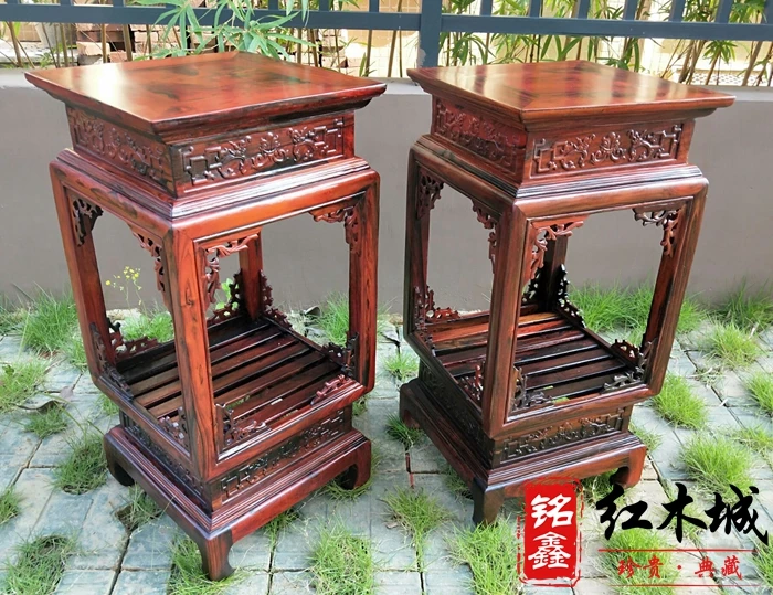 Laos red rosewood flower stand Sian rosewood whole wood flower table Pan frame Lantern flower stand Shelf Laos red rosewood flower stand Sian rosewood whole wood flower table Pan frame Lantern flower stand Shelf