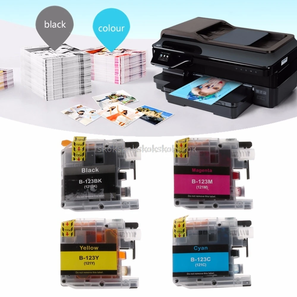 

1PC Printer Ink Cartridge For Brother LC123 Compatible For MFC-J4510DW J4410DW MFC-J4610DW J4710DW J08 19 dropship
