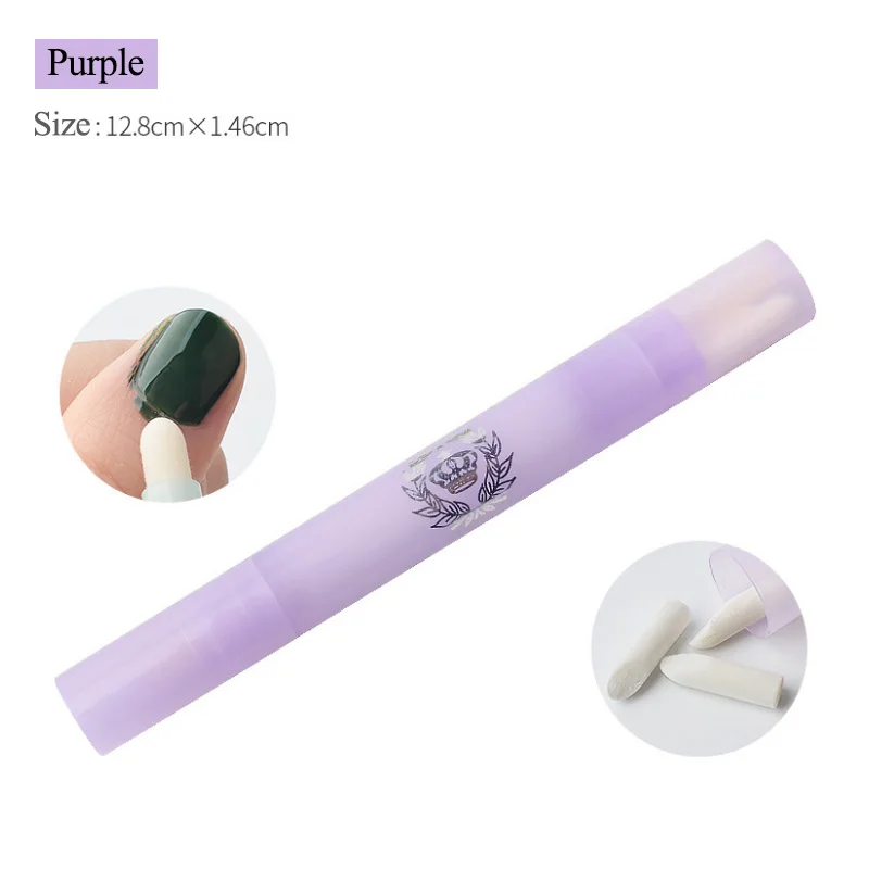 4 цвета, ручка для мытья ногтей, легко удаляет края, лак для ногтей, случайный цвет, перелив, с 3 сменными наконечниками, инструмент для чистки маникюра - Цвет: Purple