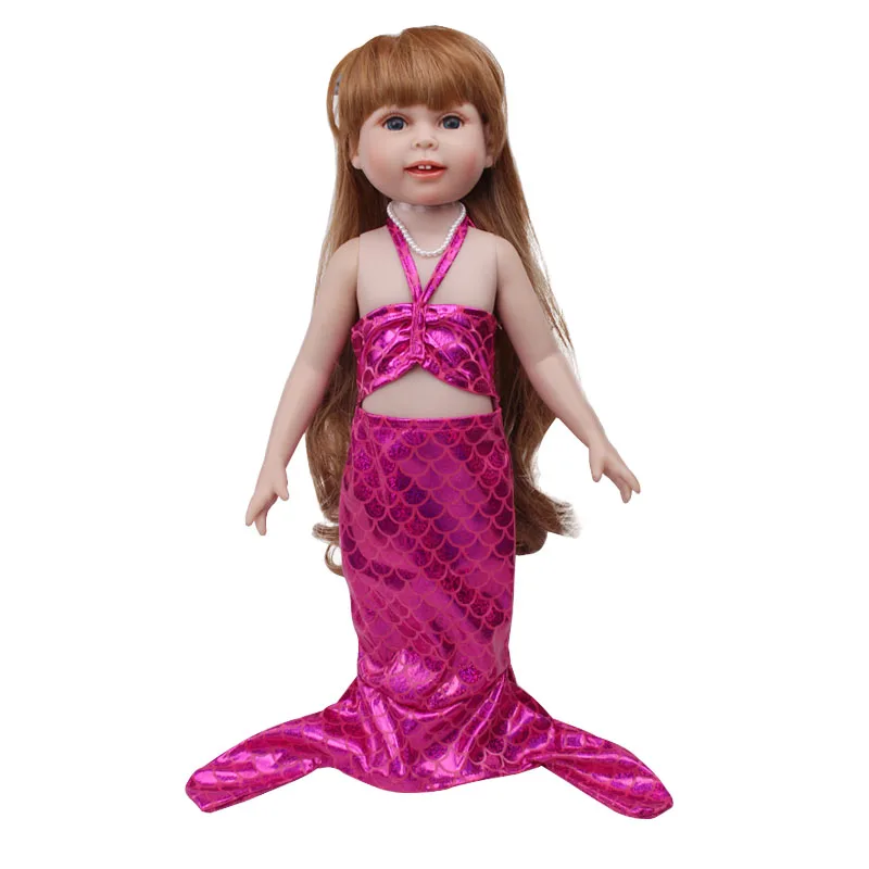 

Doll clothes 3 color mermaid tail swimsuit Bikini suit toy accessories fit 18 inch Girl dolls and 43 cm baby doll c659