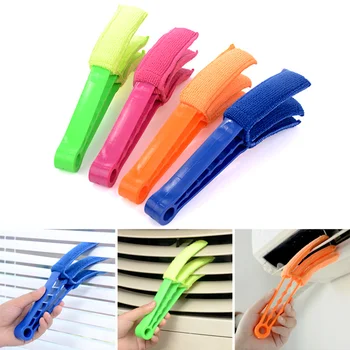 

1pcs / 3pcs! New Arrival Microfiber Venetian Blinds Duster Slat Cleaner Triple Dust Clean Clip Brushes Cleaning Dust Tools.
