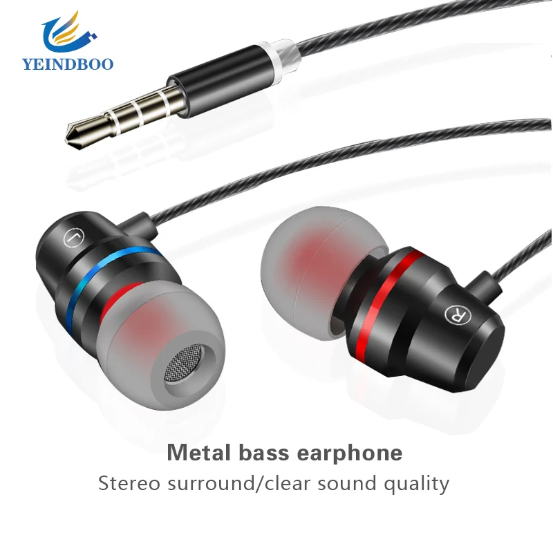 Music C33 Sport Earphone wholesale Wired Super Bass 3.5mm metal Colorful Headset Earbud with