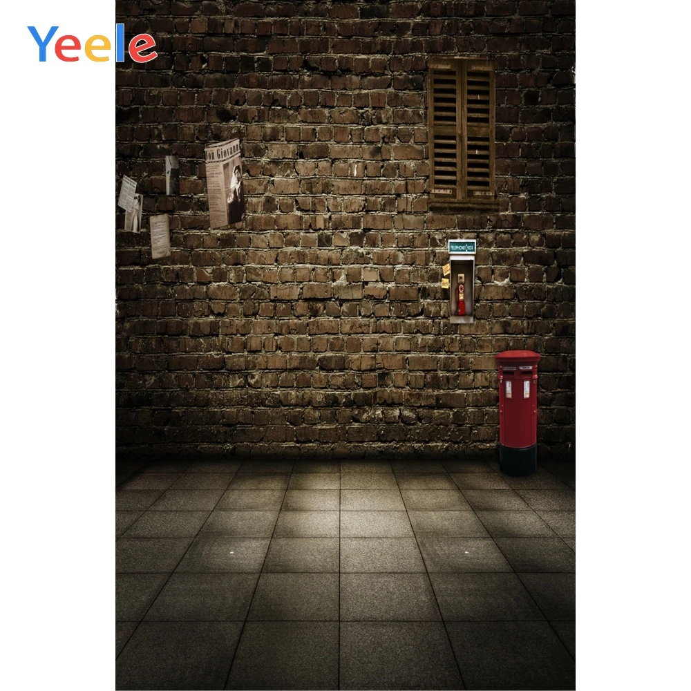 

Yeele Vintage Brick Wall Newspaper Photography Backgrounds Retro StylePhotographic Backdrops for Photo Studio