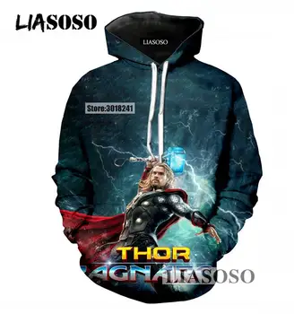 

LIASOSO Hot Movies Casual Long Sleeve Hoodies 3D Print Thor Ragnarok Pullovers Sweatshirt Loose Hooded Tracksuit Clothing T1144