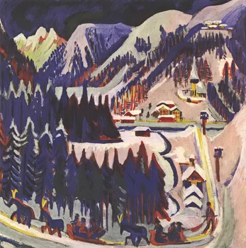 

Modern handmade painting village lanscape on oil canvas for home decor and wallpaper