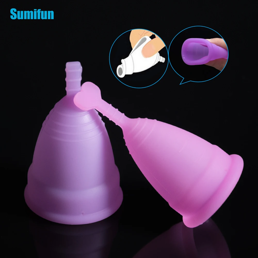

2Pcs/Bag Povihome Medical Silicone Menstrual Cup for Women Lady Tempon Period Cup Copo Menstrual De Silicone D1034