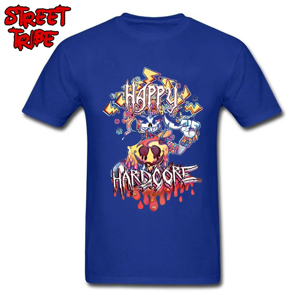 Designer Men's Tshirts Crew Neck Short Sleeve Cotton Fabric Happy Hardcore 14578 Tops Tees Comics Top T-shirts Happy Hardcore 14578 blue