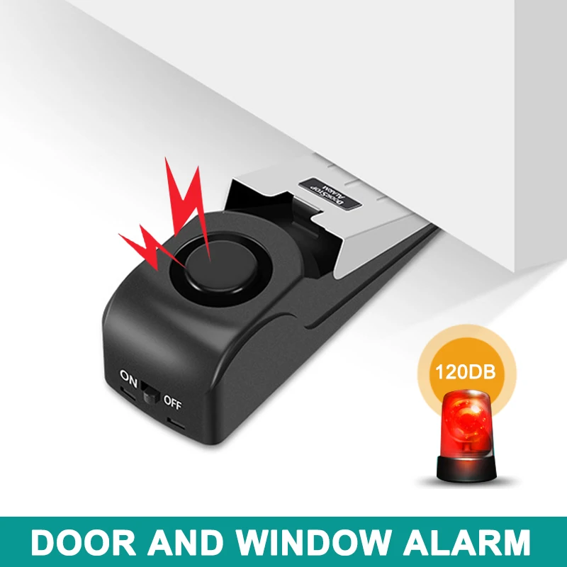 

Wedge Door Stop Alarm with 120 DB Traveling DIY Home Apartment Security Door Stopper SL@88