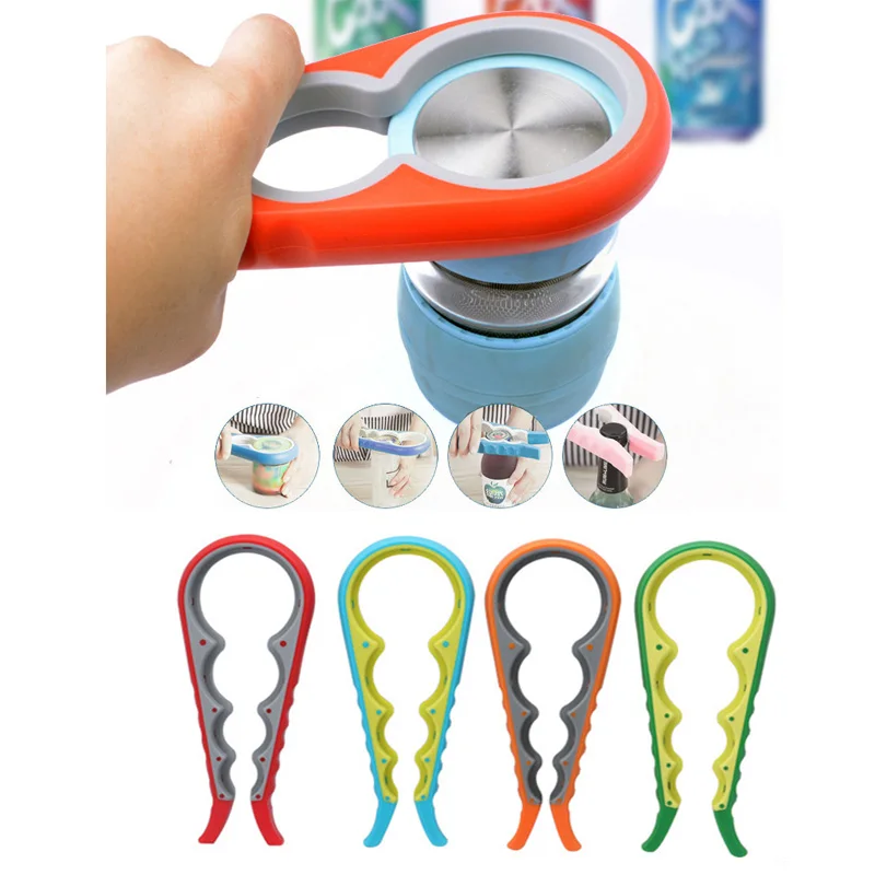 

Lid Jar Opener 4 In 1 Handy Screw Cap Jar Openers Multi Purpose Can Opener Bottle Lid Grip Wrench Bottle Kitchen Gadgets