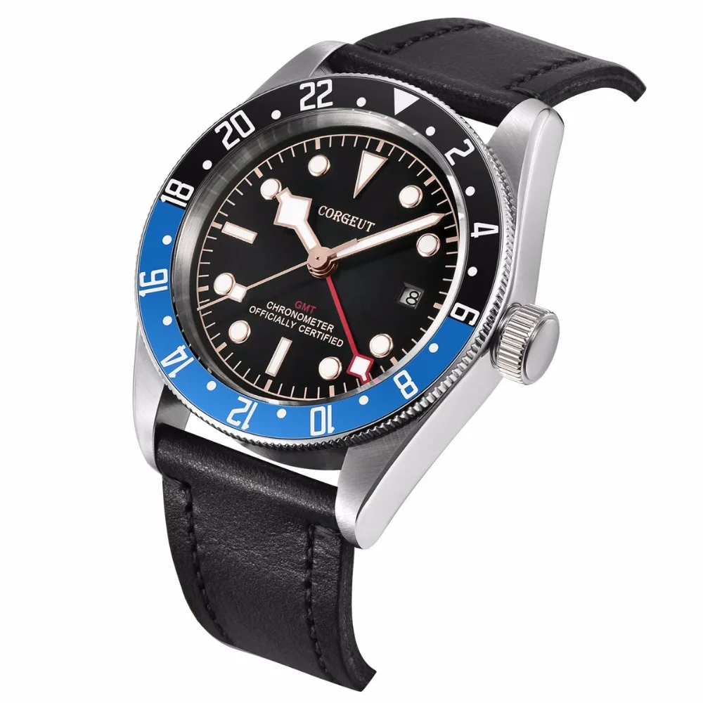 

41mm Luxury Brand Men Automatic Mechanical Watch Schwarz Bay Luminous Calendar Military Sport Swim Clock Leather GMT Watches