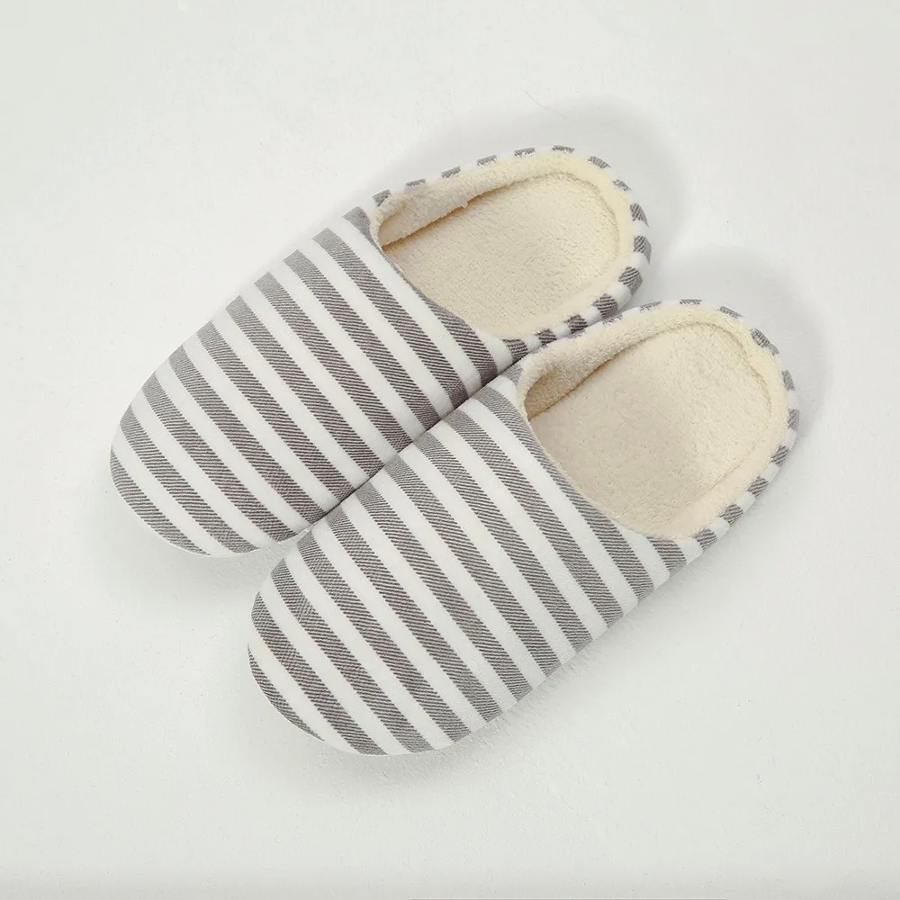 Sleeper#501 NEW Women Men Warm Striped Slipper Indoors Anti-slip Winter House Shoes casual home ladies hot Free Shipping