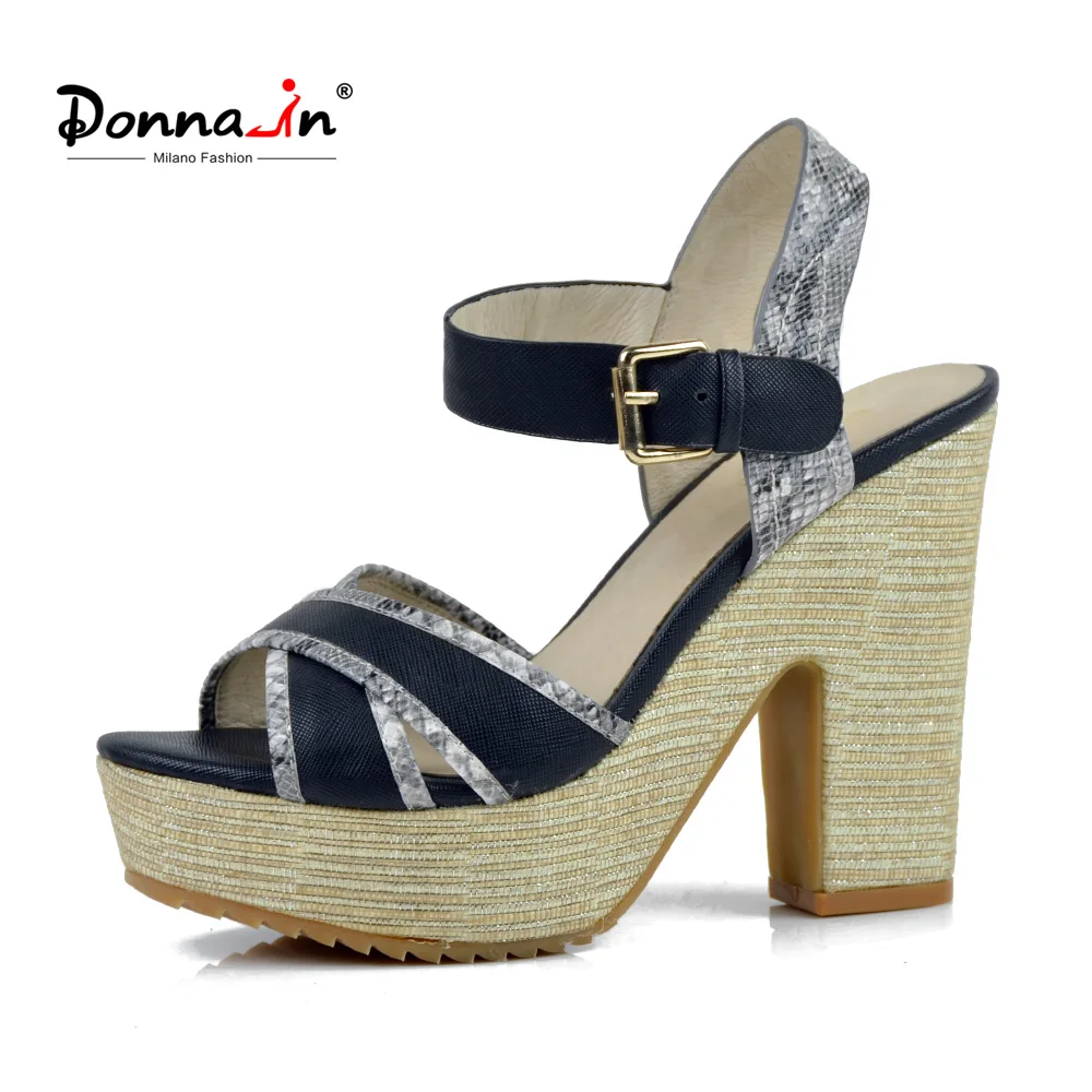 

Donna-in Summer New Arrival Women Sandals Ladies Shoes Platform High Heels Wedge Sandals Open Toe Leather Sandals For Women
