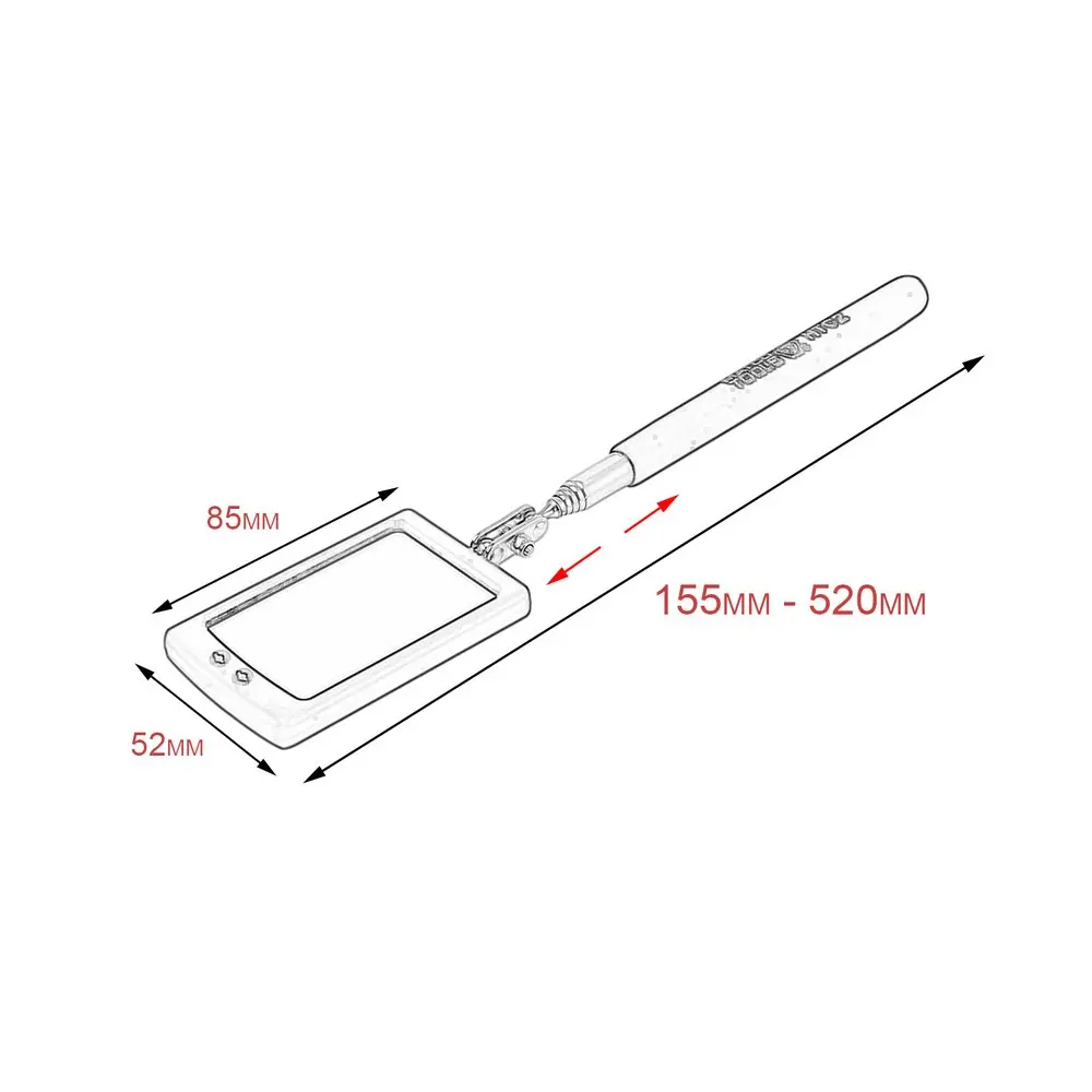 New Telescoping Flexible Inspection Mirror with Bright LED Lighting 360 Swivel for Extra Viewing Portable Automotive Tool