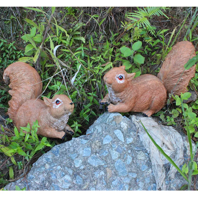 

Simulation Hanging Tree Squirrel Furnishings Colophony Crafts Landscape Decoration Animal Bird Model Statue G2314