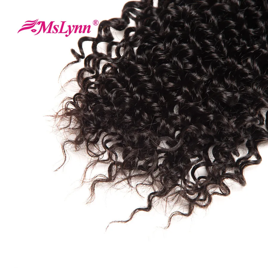 altMslynn Afro Kinky Curly Weave Human Hair Bundles With Closure Indian Hair Bundle 3 Bundles With Closure Non Remy Hair Extension