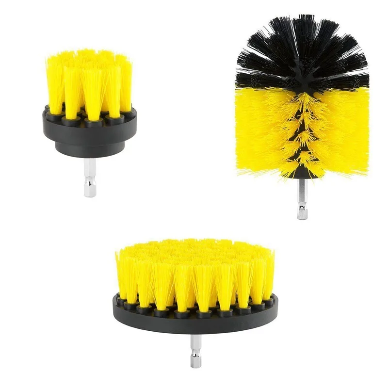 3pcs Eletric Drill Brush Tile Grout Power Scrubber Cleaning Tub Cleaner