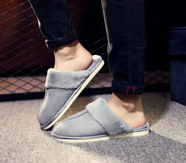New Arrival Durable Home Slippers Unisex Micro Suede Upper Sheepskin Warm Comfortable Fur Plush Winter Slippers (24)
