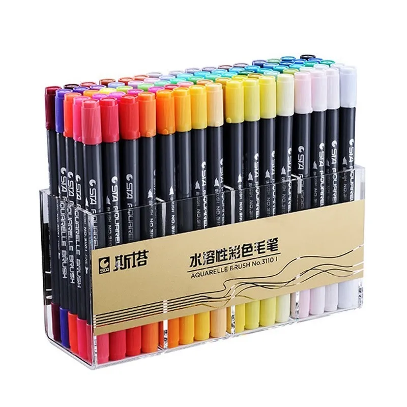 STA 36/48/80 Colors Art Markers Double-head water-soluble Marker Drawing Pen  Set Manga Dual Headed Art Sketch Marker Design Pens - AliExpress