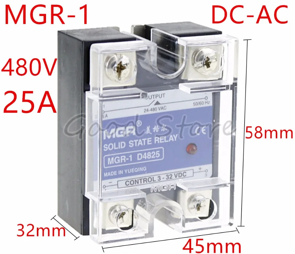 1 шт. SSR 25A MGR-1 D4840 нагрузки напряжение 24 В-480 В DC управление AC однофазный твердотельные реле