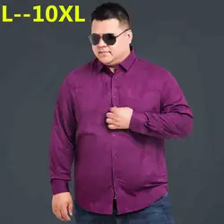 Большие размеры 8XL 6XL 4XL 5XL новый Оксфорд ткань хлопок Отличные удобные slim fit кнопка воротник бизнес для мужчин рубашки домашние муж. Топы