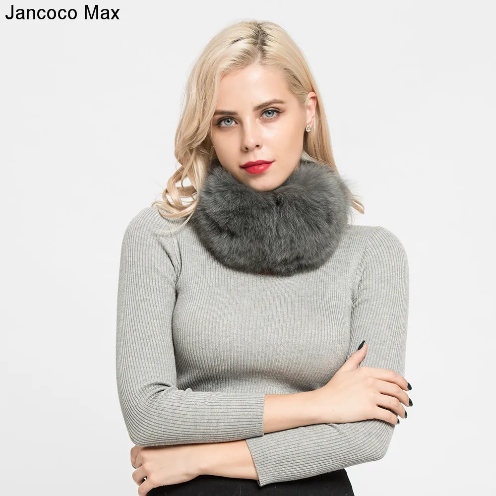 Jancoco Max + 2019 новый реальный Лисий меховые наушники зимний теплый шарф Одежда высшего качества Earflap Для женщин S7136