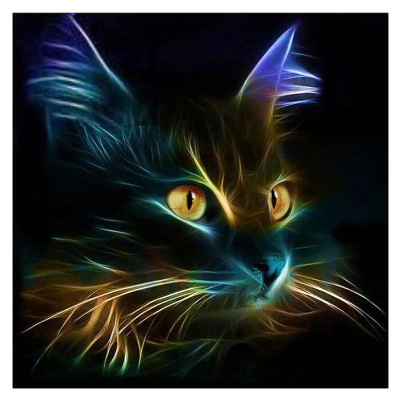 

YIKEE Diamond Painting Black Cat Wall Decor Full Square Rhinestone Pasted Diamond Embroidery Pattern Gift k2059