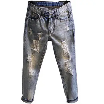 

2020 Women Denim Harem Pants Hole Boyfriend Jeans Women Ripped Jeans for Women Fashion Jeans Plus Size