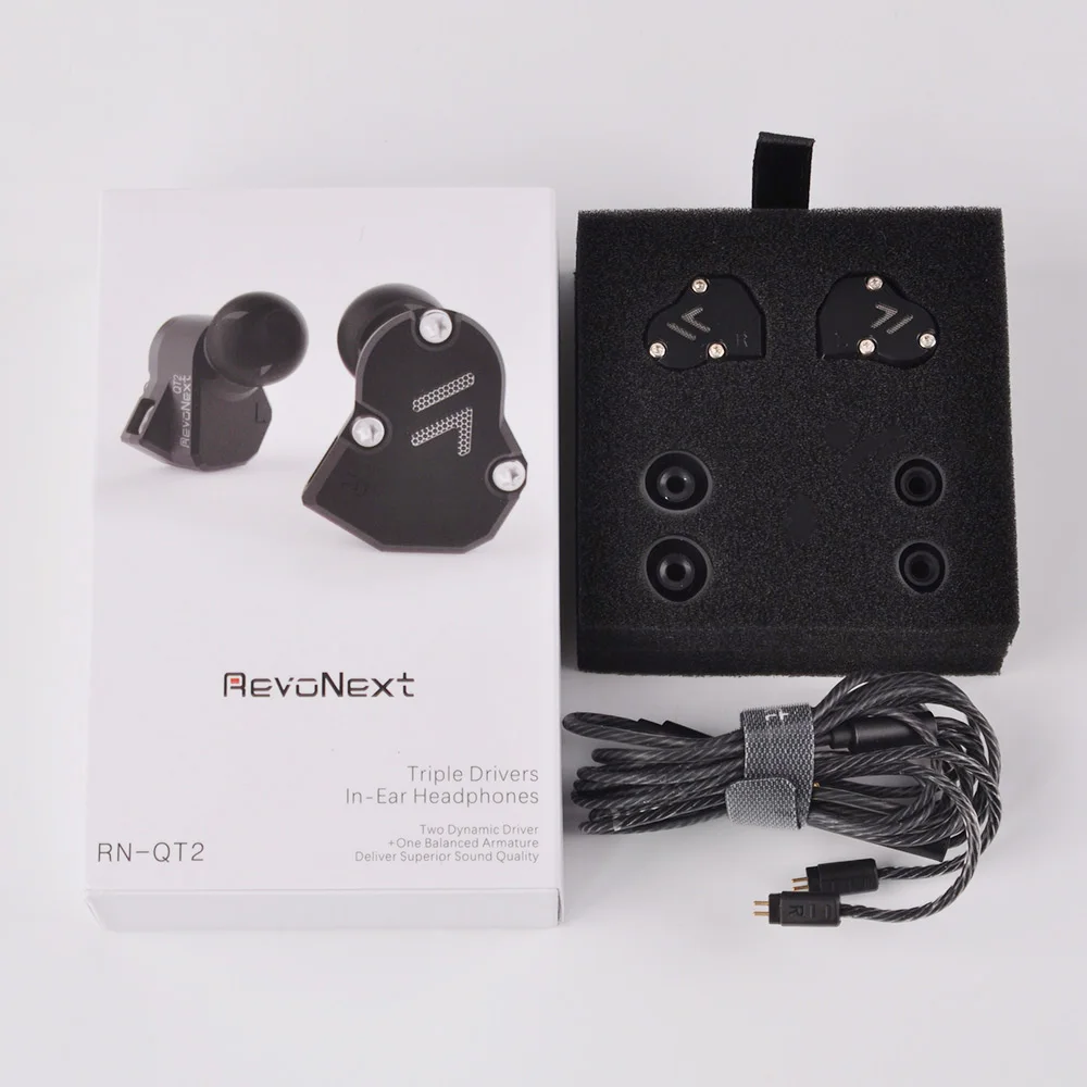 Volemer Original Revonext QT2 2DD+1BA Hybrid Hifi Earphone in ear Sport headphone CNC Metal Headset Earbud with Mic PK KZ ZS6