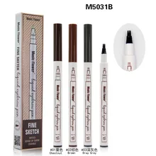 3 цвета брендовый макияж тонкий эскиз жидкая подводка для бровей ручка Водонепроницаемая Татуировка супер прочный карандаш для бровей пятнистый