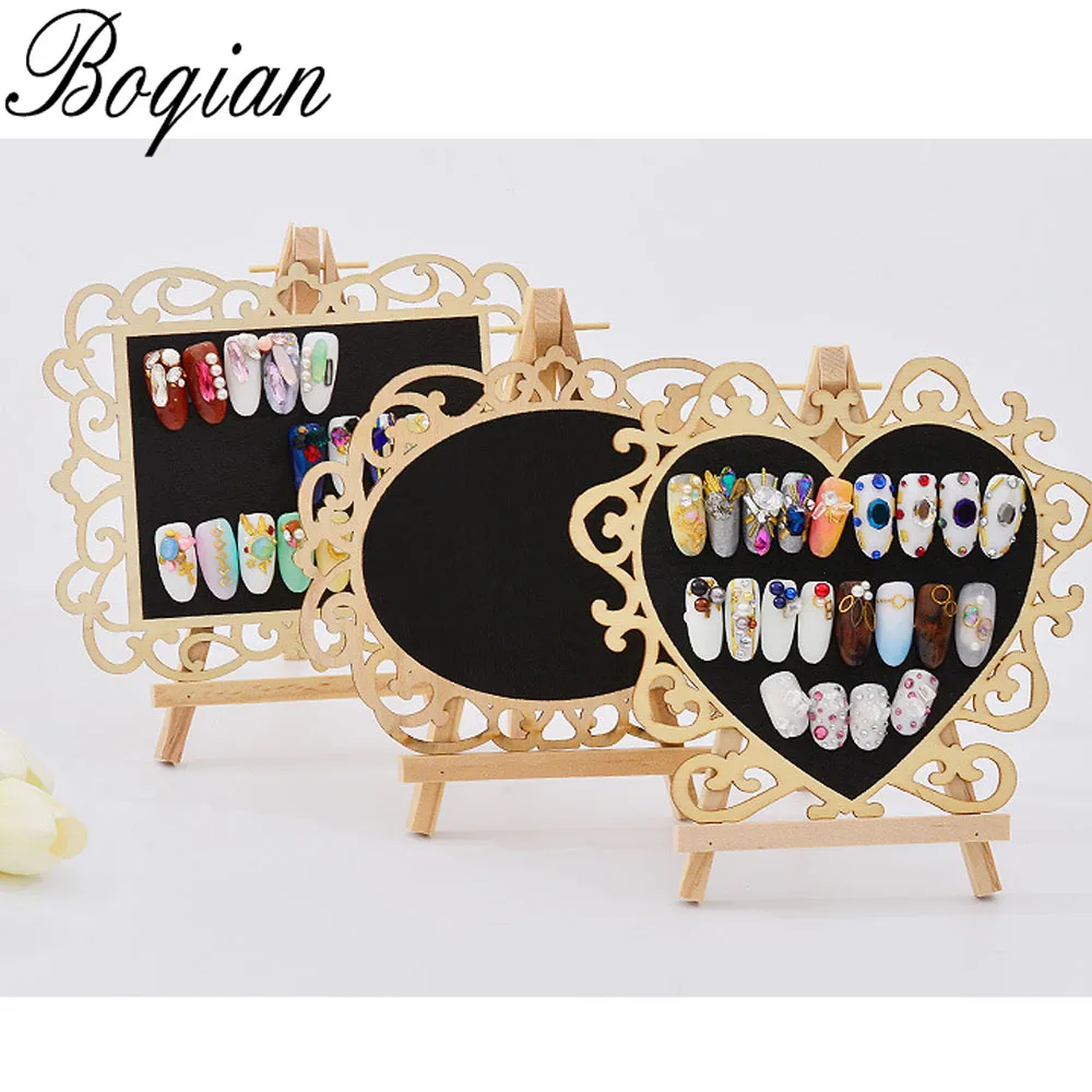 

BQAN Nail Brush Wood Salon False Nail Art Tips Display Card Board Nails Stand Manicure Too lWood Salon False Nail Art Tips