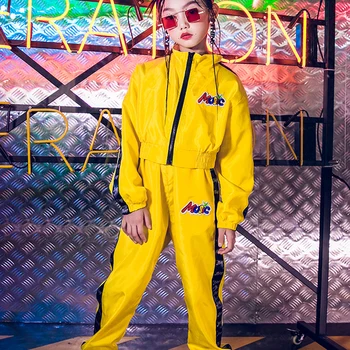 

Jazz Dance Costumes Children Street Dance Hip HoP Clothing Kids Performance Dance Clothes Stage Show Wear Three colors DQS1056