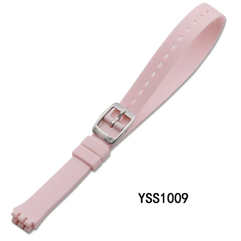 Длинный силиконовый ремешок аксессуары для часов Женский Детский браслет для Swatch с пряжкой 12 мм спортивный водонепроницаемый ремешок для часов - Цвет ремешка: YSS1009