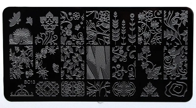 Модный штамп шаблон пластины для штамповки ногтей 6*12 см нержавеющие геометрические узоры шаблоны для ногтей штамп для дизайна ногтей инструменты для ногтей