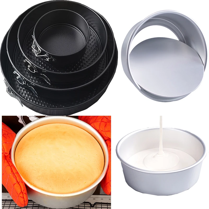 

Round shape cake Baking pans Cake Mold Stainless Steel Spring form Pan Set Kitchen Removable Bottom Cake Decorating Tools