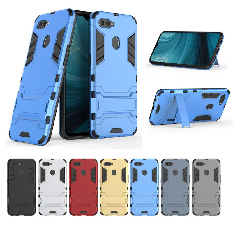 

For OPPO A7 2 in 1 Iron Man Bracket Case for OPPO A7 All Inclusive Drop Phone Case