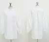 Chemisier à manches lanternes pour femmes, hauts longs en coton, surdimensionnés, Vintage, col montant, ample, bouffantes, chemises blanches ► Photo 3/6