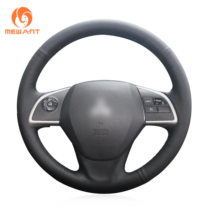 MEWANT Black Artificial Leather Car Steering Wheel Cover for Mitsubishi
