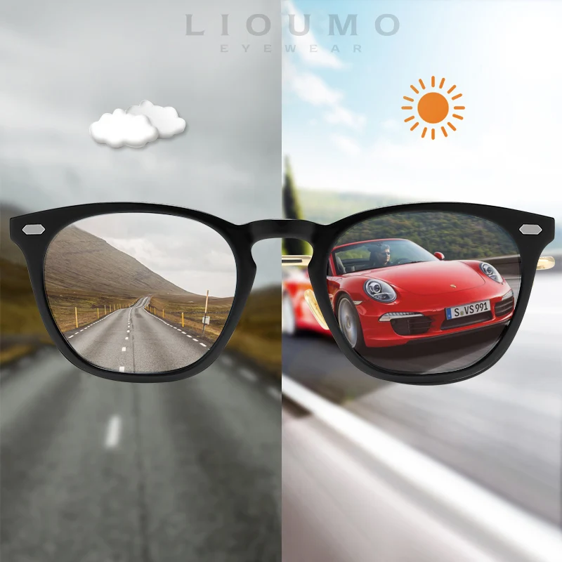 

2019 Cat Eye Photochromic Sunglasses Women Men Aluminum Legs Chameleon Polarized HD Vision Safe Driving For Unisex Sun Glasses