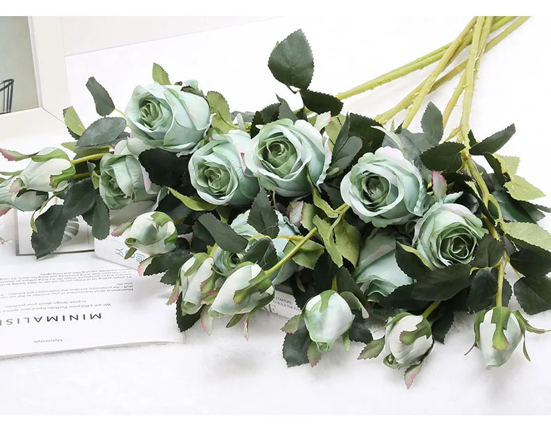 JAROWN Artificial Flowers Silk Rose Continental Retro Fake Flower Home Decoration Wedding DIY Decoration Flores (29)