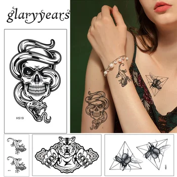 

10*6cm glaryyears 5 Pieces/set Tiny Halloween Body Tattoo Temporary Sticker Skull Eye Pattern Tattoo Body Art Waterproof Gifts H