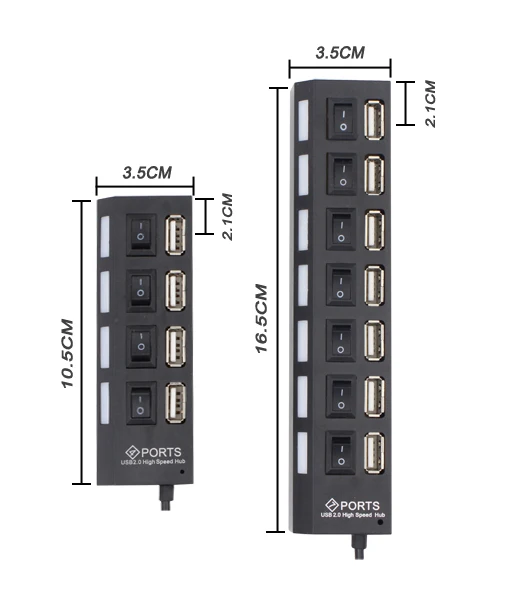 Cliry высокоскоростной 4/7 порт USB концентратор с включением/выключением питания