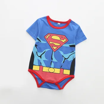 

2018 Newborn Baby Clothes Cotton Short Sleeve Superman Baby Rompers Costume Batman Birthday Baby Body Clothes Jumpsuit