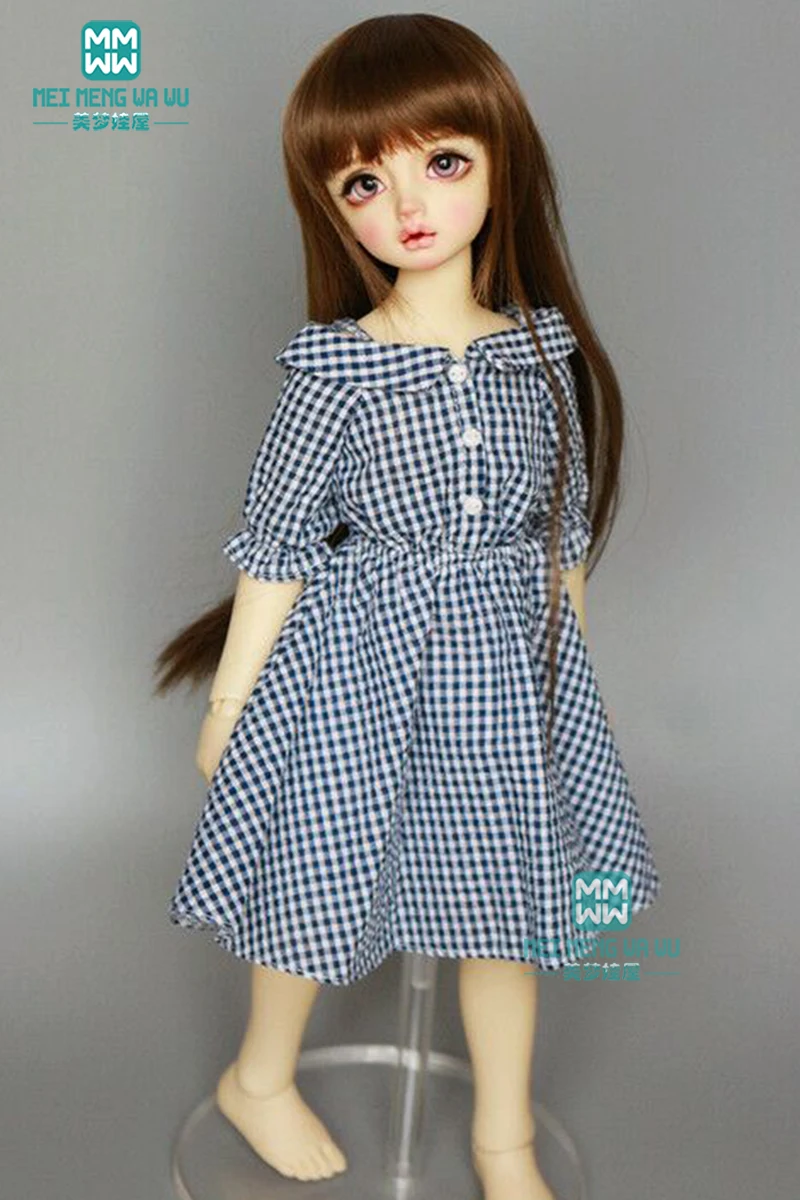 Одежда для куклы bjd подходит для 1/4 43 см MSD bjd кукла хлопок модное платье в клетку