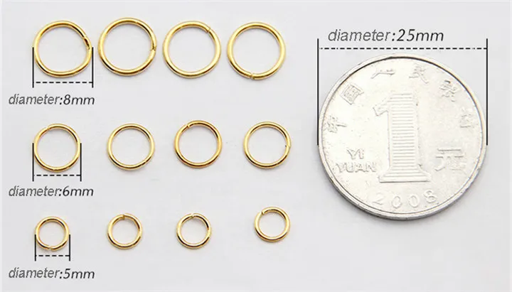 1 4-16mm Gold Link Loop Open Jump Ring For Diy Jewelry Marking Findings Connector Silver Jewelry Accessories For Necklace Bracelet Earring