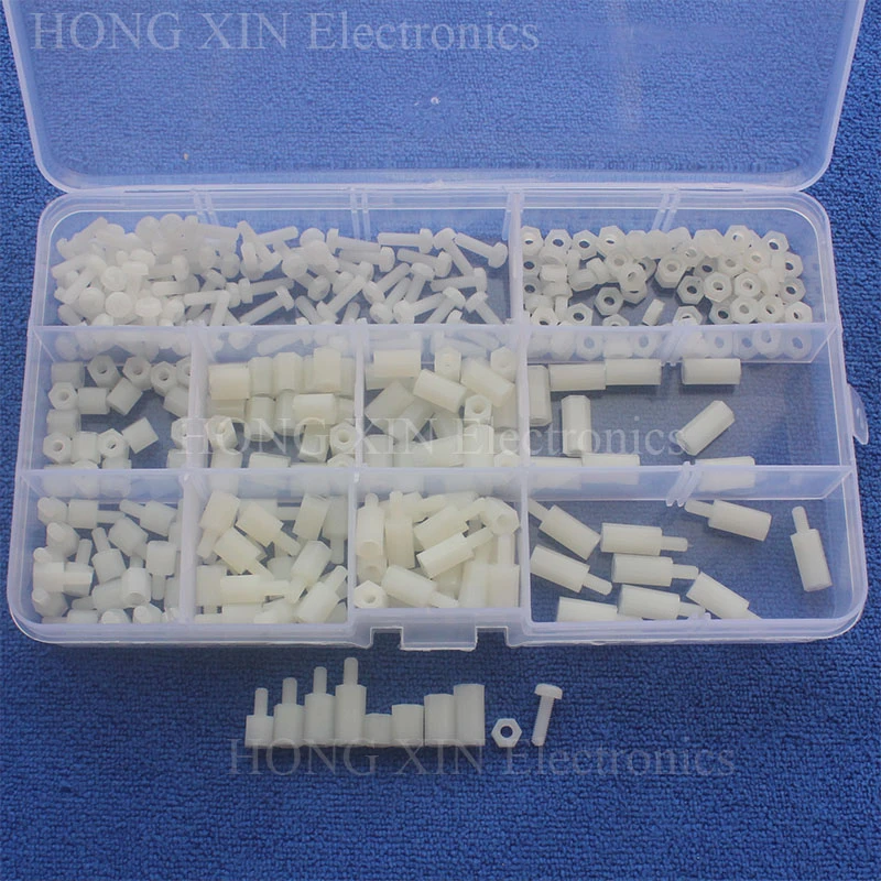 300x M3 Male Female Nylon Hex Spacer Standoff Screw Nut PCB Motherboard Assorted 300x M3 Male Female Nylon Hex Spacer Standoff Screw Nut PCB Motherboard Assorted