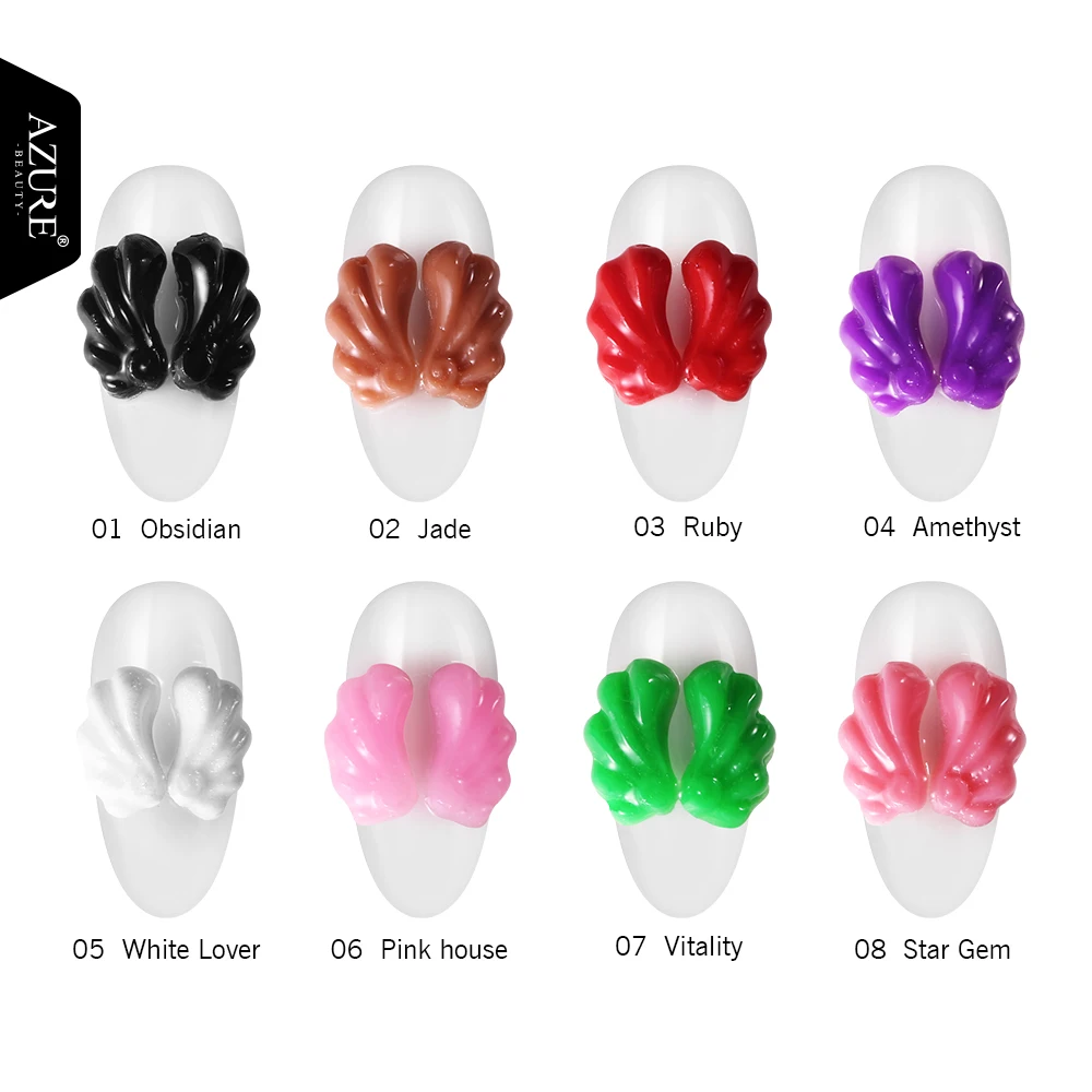 Azure Beaut 9Pcs Lot 4D Carving Nail Gel Kit Semi Permanent DIY Sculpting Nail Varnish Clay 2