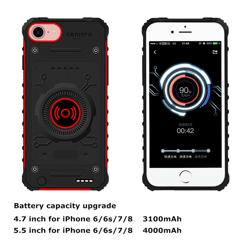 Neng 3100 mAh Беспроводная зарядка банк питания для iPhone 6 6s 7 8 Plus Беспроводное зарядное устройство батарея чехол для iPhone 6 6s 7 8 чехол питания